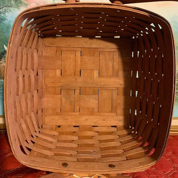 Bundle 𝅺2 Longaberger 1996 Handwoven Large/Small Square Baskets   12'' - Picture 6 of 16
